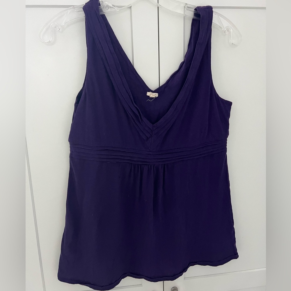 J. Crew Y2K V-Neck Sleeveless Blouse in Deep Purple Size Small
